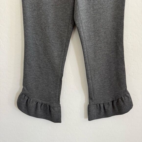 Liu Jo Grey Ponte Knit Ruffle Hem Crop Pants Size EU 42 Medium - Picture 8 of 13